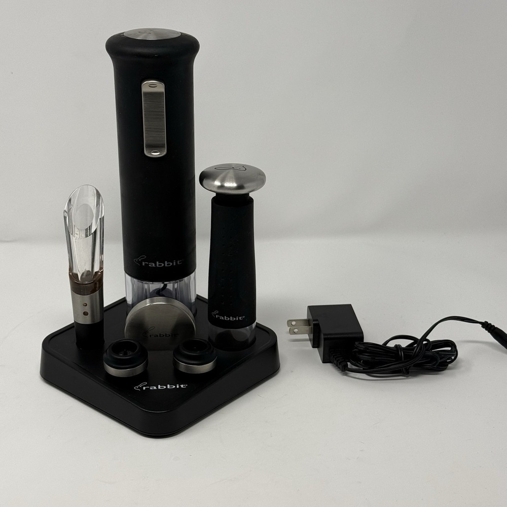 Rabbit Electric Wine Set Corkscrew Aerator Pourer Preserver Stoppers  Cutter